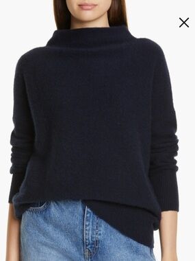 Vince Boiled Cashmere Funnel Neck Pullover